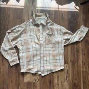 PINK Oversized Fleece Flannel